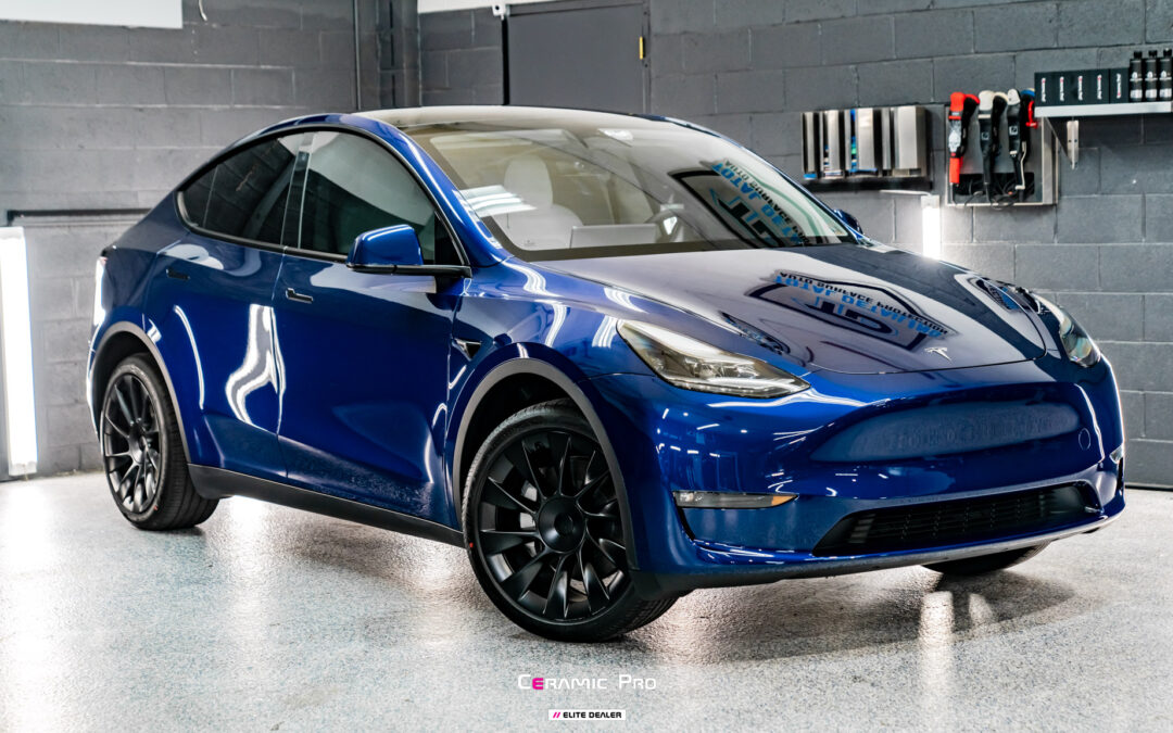 2023 Blue Tesla Model Y – PPF & Ceramic Coating