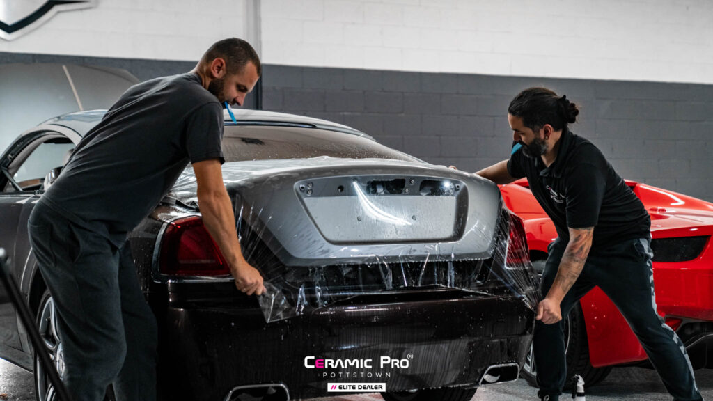 Paint Protection Film being Applied to Rolls Royce Wraith at Ceramic Pro Pottstown