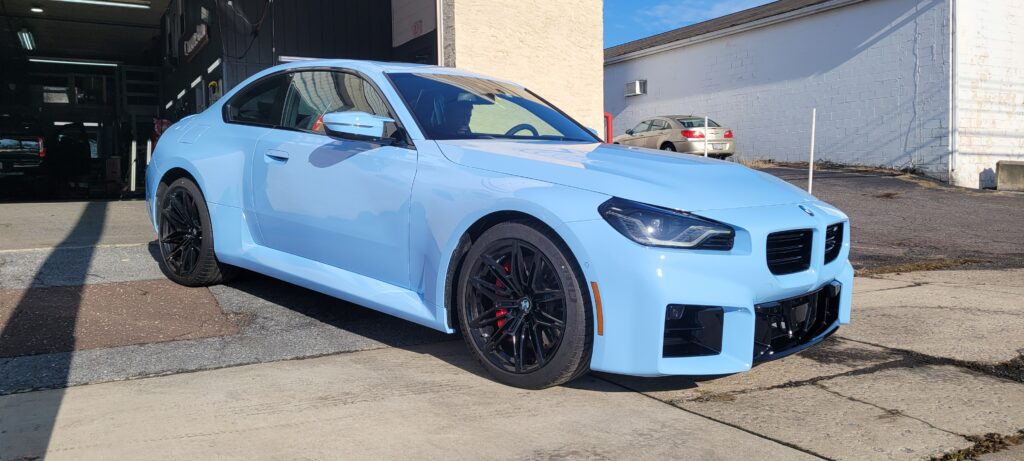 BMW M2 Baby Blue PPF - Ceramic Pro Pottstown - Paint Protection Film ...
